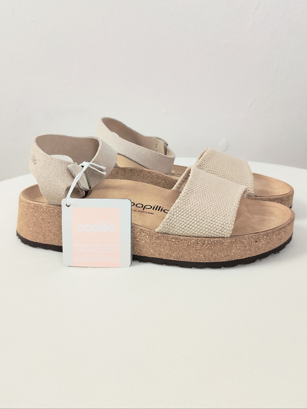 Birkenstock Papillio Glenda Size 40 Size 9 9.5 Medium Narrow Suede Leather Sand